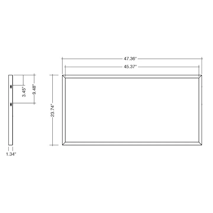 2x4 Surface Mount LED Panel: Internal-Line, 1.34" Thick, 5500 Lumen Max, Wattage and CCT Selectable, 120-277V