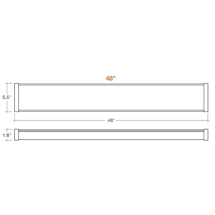 4FT Frosted LED Wrap Light, 5520 Lumen Max, Wattage and CCT Selectable, 120-277V