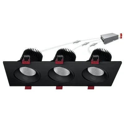 4in. Triple Head Downlight, 3,000 Lumens, 45 watt, CCT Selectable 2700K/3000K/3500K/4000K/5000K, 120V, White or Black Finish