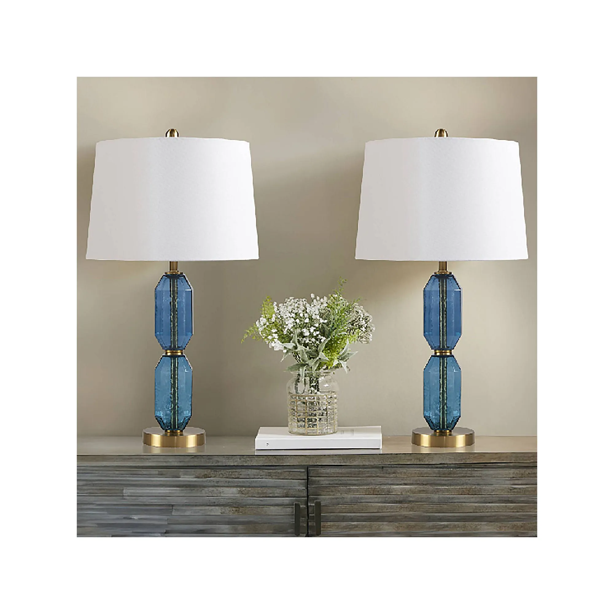 510 Design 26.5 Zirconia Faceted Table Lamp - BLUE ONE SIZE