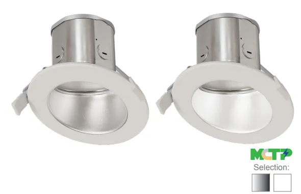 6" LED ROUND COMMERCIAL RECESSED LIGHT, 15W, 1275 LUMENS, CCT SELECTABLE, 120-277V, HAZE OR WHITE