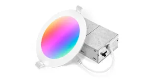 6" RGBW LED Recessed Mini Panel, 1135 Lumens, 15W, 2700-6500K, 120V, White Finish