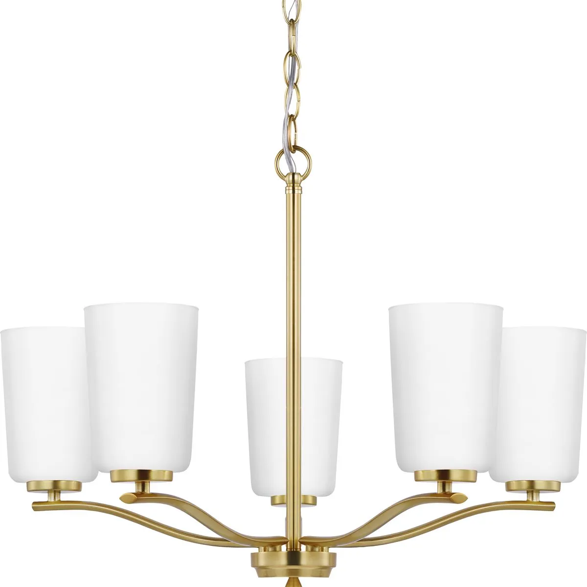 Adley Collection Five-Light Etched White Glass Chandelier