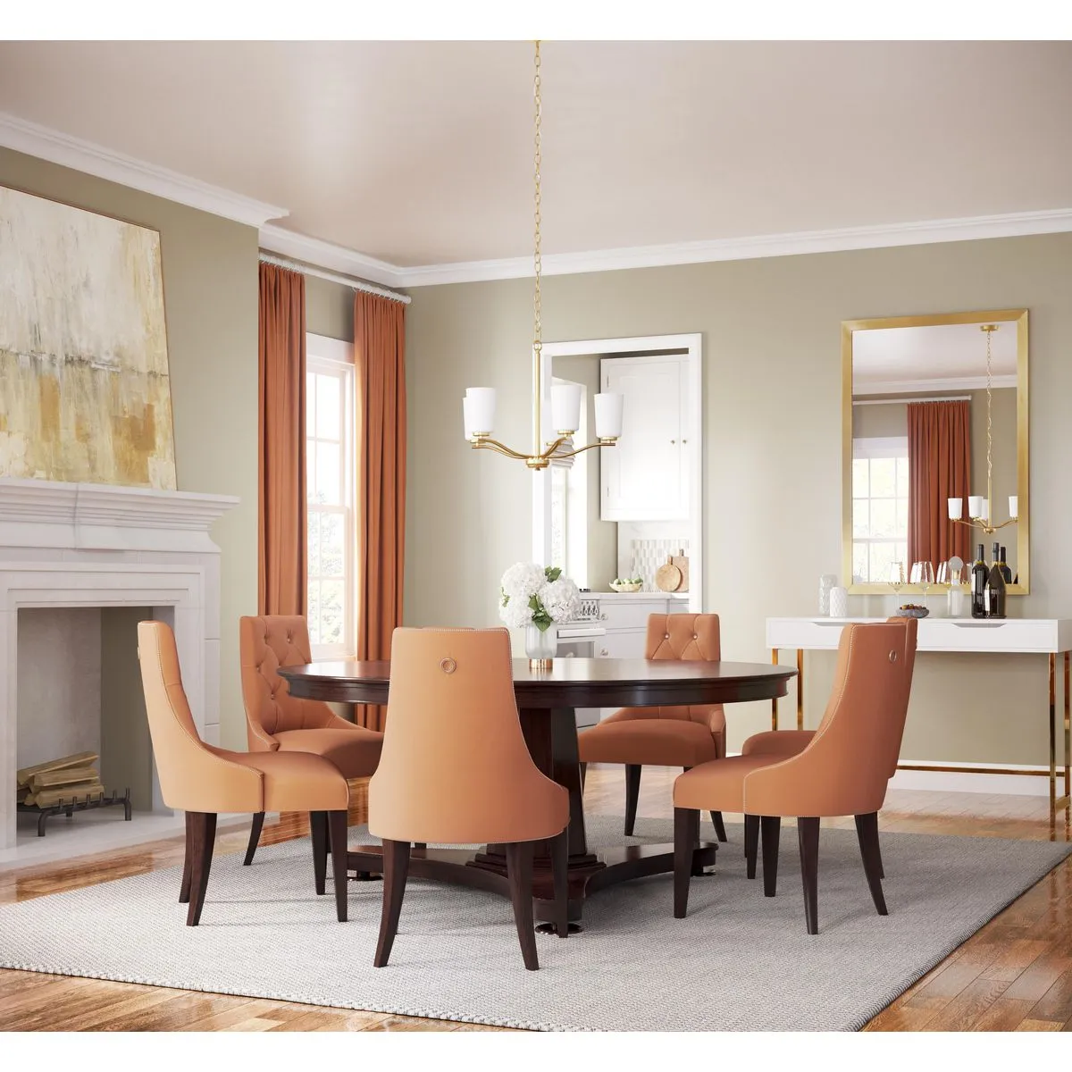 Adley Collection Five-Light Etched White Glass Chandelier