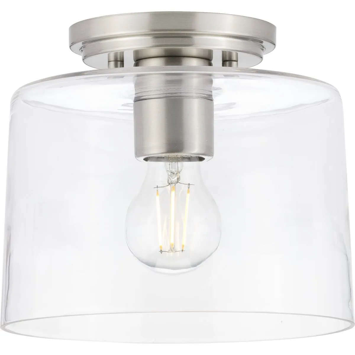 Adley Collection One-Light Clear Glass Flush Mount Light
