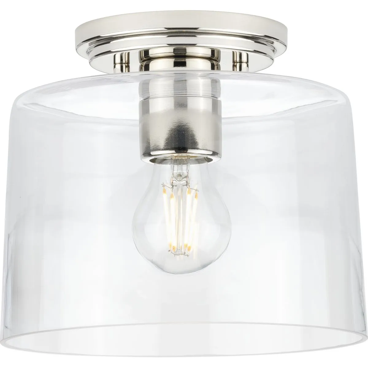 Adley Collection One-Light Clear Glass Flush Mount Light