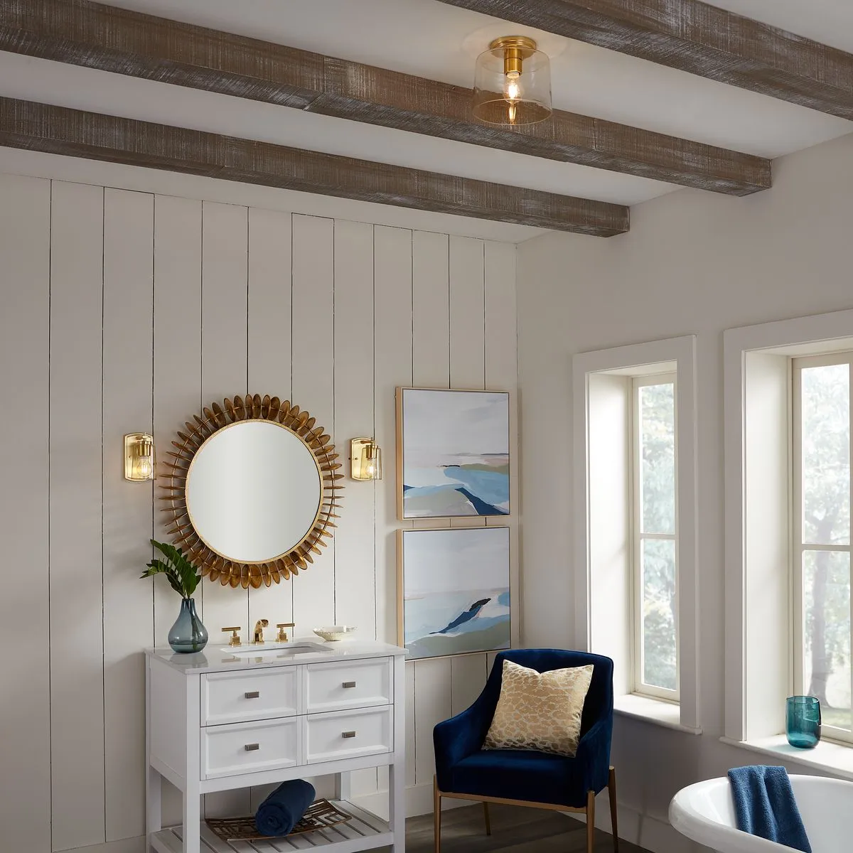 Adley Collection One-Light Clear Glass Flush Mount Light