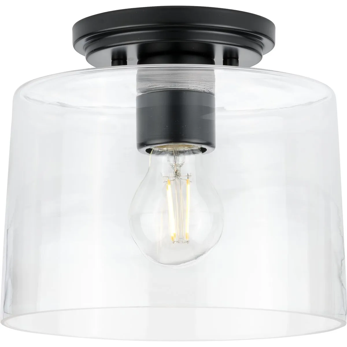 Adley Collection One-Light Clear Glass Flush Mount Light