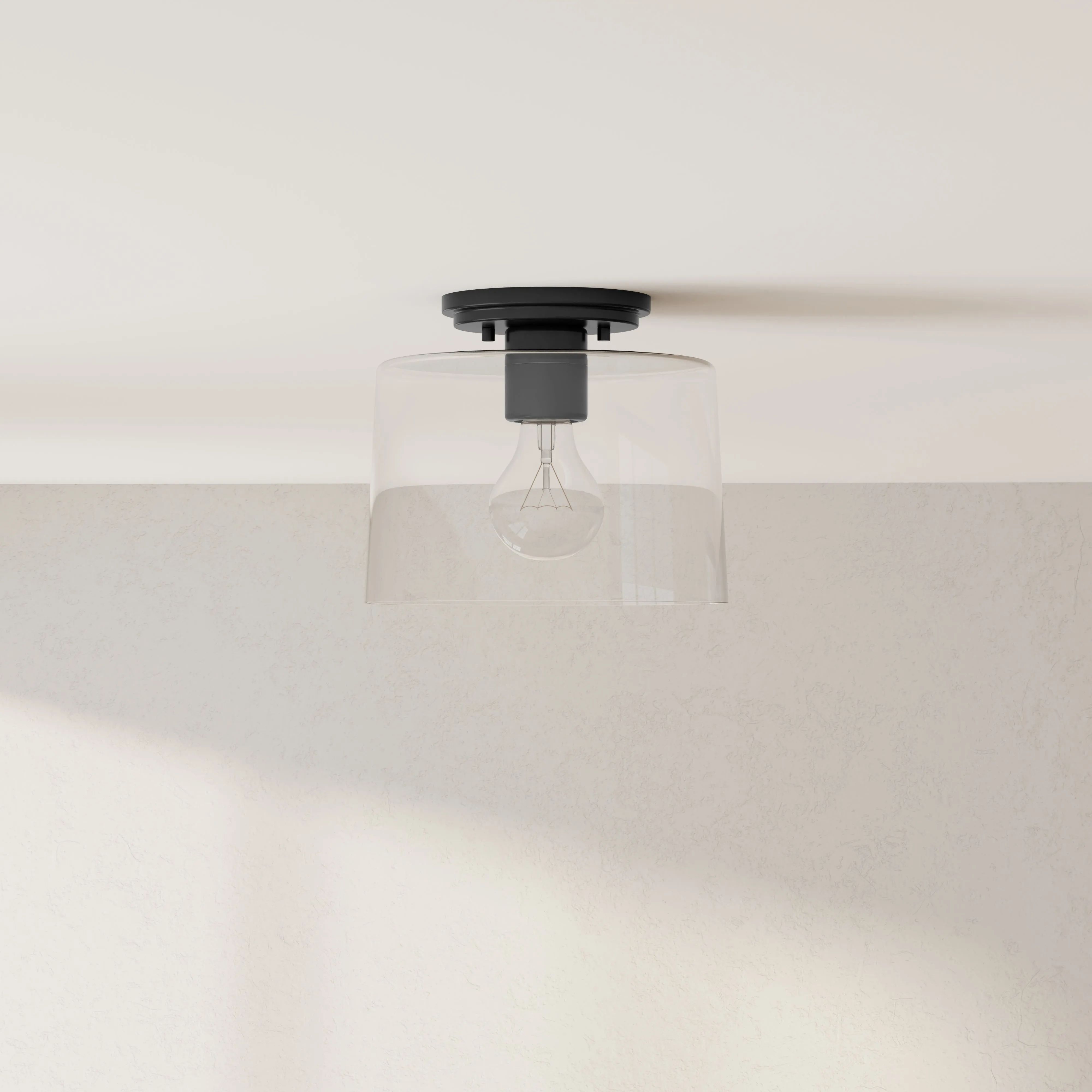 Adley Collection One-Light Clear Glass Flush Mount Light