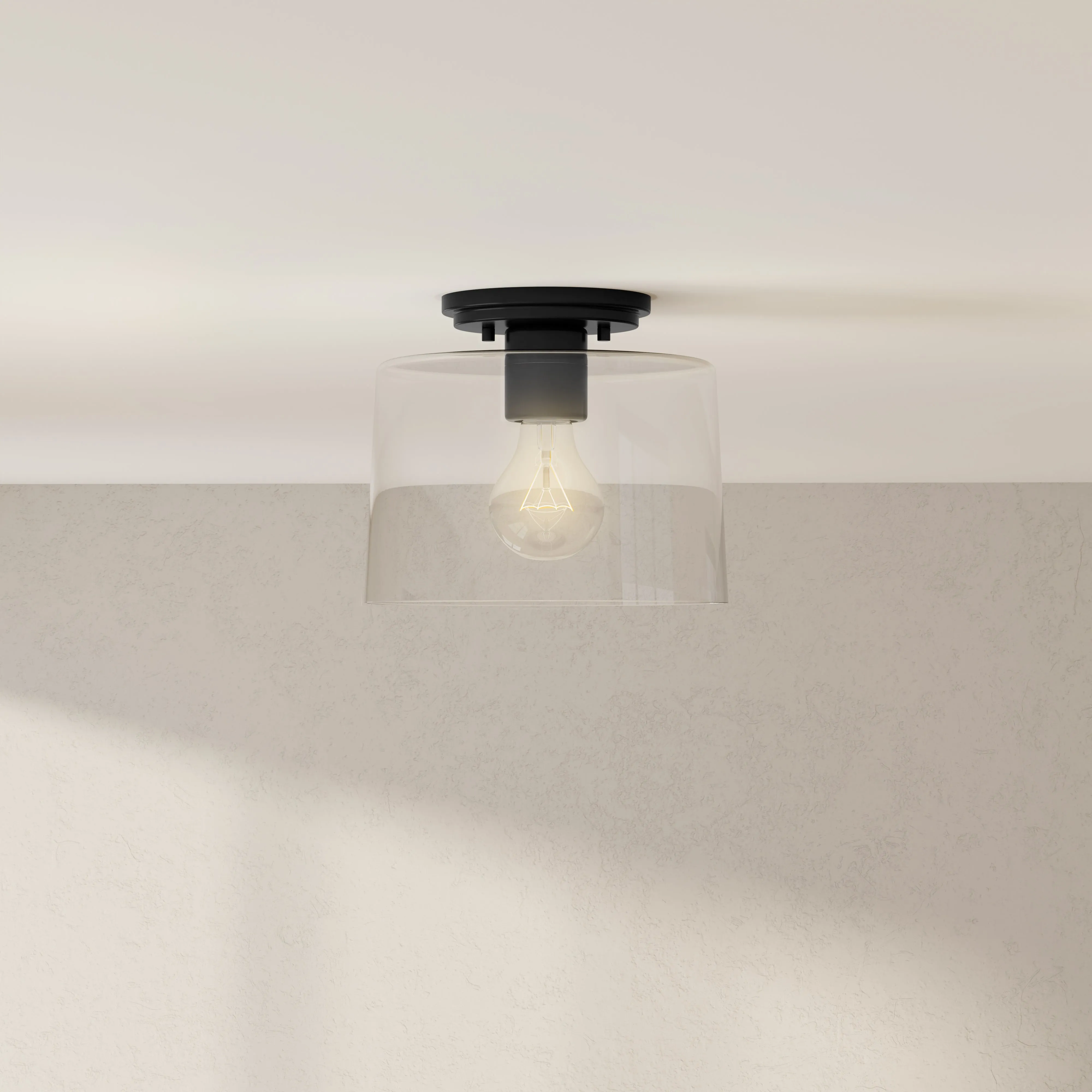 Adley Collection One-Light Clear Glass Flush Mount Light