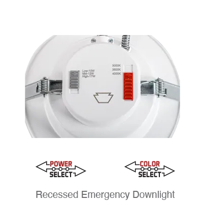 Advanta LED 6 Inch Recessed Downlight with Emergency Driver, 1,330 Lumens, Wattage Selectable: 10W/12W/17W, CCT Selectable: 3000K/3500K/4000K, 120-277V
