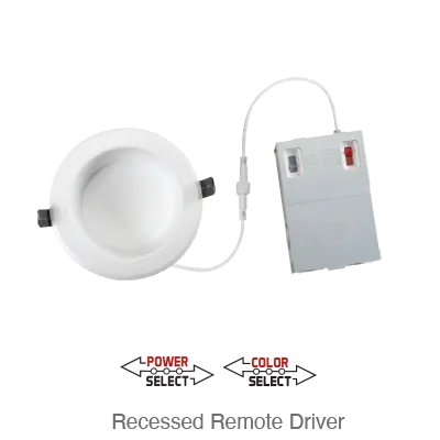 Advanta LED 8 Inch Recessed Downlight with Remote Driver, 2,010 Lumens, 23W, TRIAC Dimming, CCT Selectable: 2700K/3000K/3500K/4000K/5000K, 120V