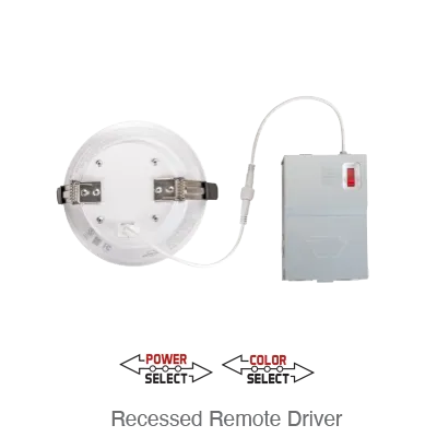 Advanta LED 8 Inch Recessed Downlight with Remote Driver, 2,010 Lumens, 23W, TRIAC Dimming, CCT Selectable: 2700K/3000K/3500K/4000K/5000K, 120V