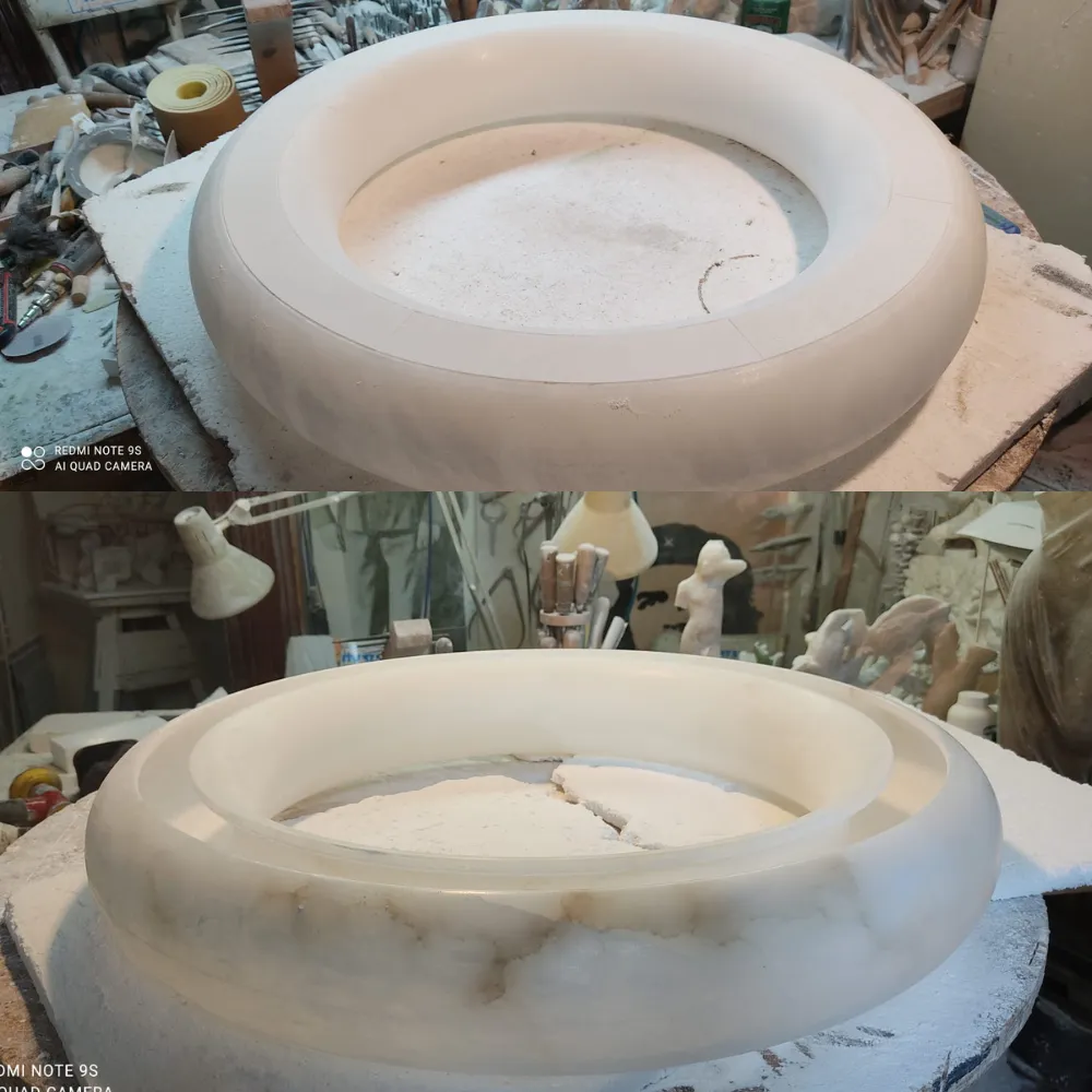 Alabaster Ring Pendant Chandelier In Various Sizes