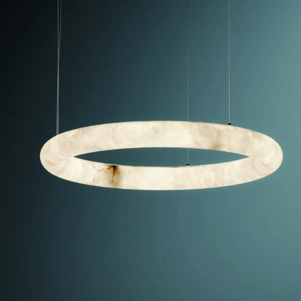 Alabaster Ring Pendant Chandelier In Various Sizes