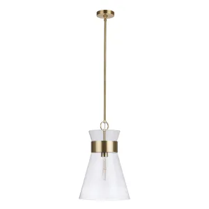 Alicia 1 Light Pendant - Brass