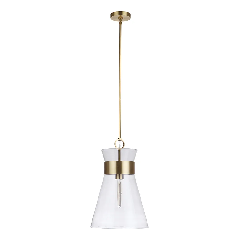 Alicia 1 Light Pendant - Brass
