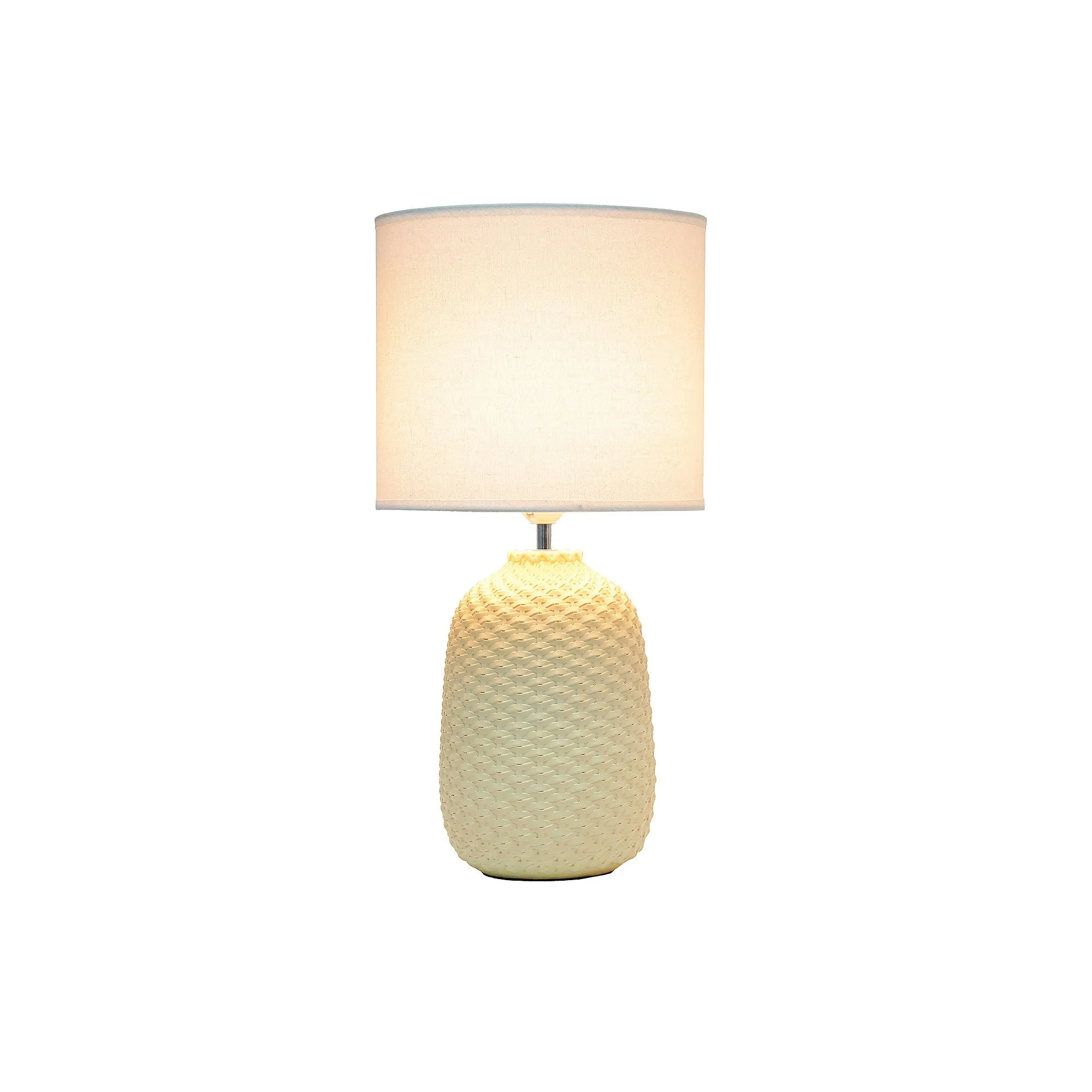 All The Rages Simple Designs Purled Texture Ceramic Table Lamp LT1135-YLW - YELLOW ONE SIZE