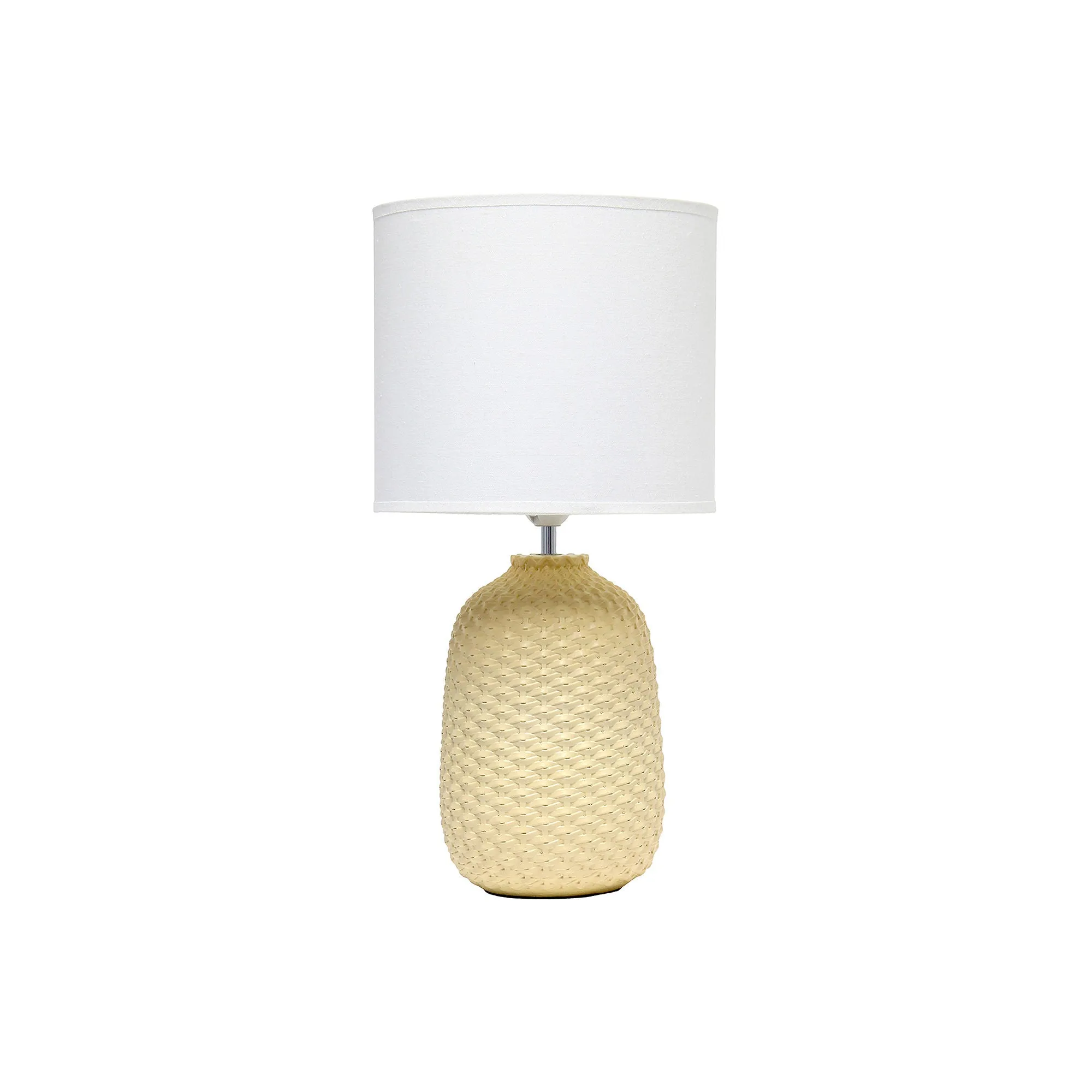 All The Rages Simple Designs Purled Texture Ceramic Table Lamp LT1135-YLW - YELLOW ONE SIZE