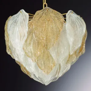 Amber Or Clear Venetian Piastra Glass Pendant Light
