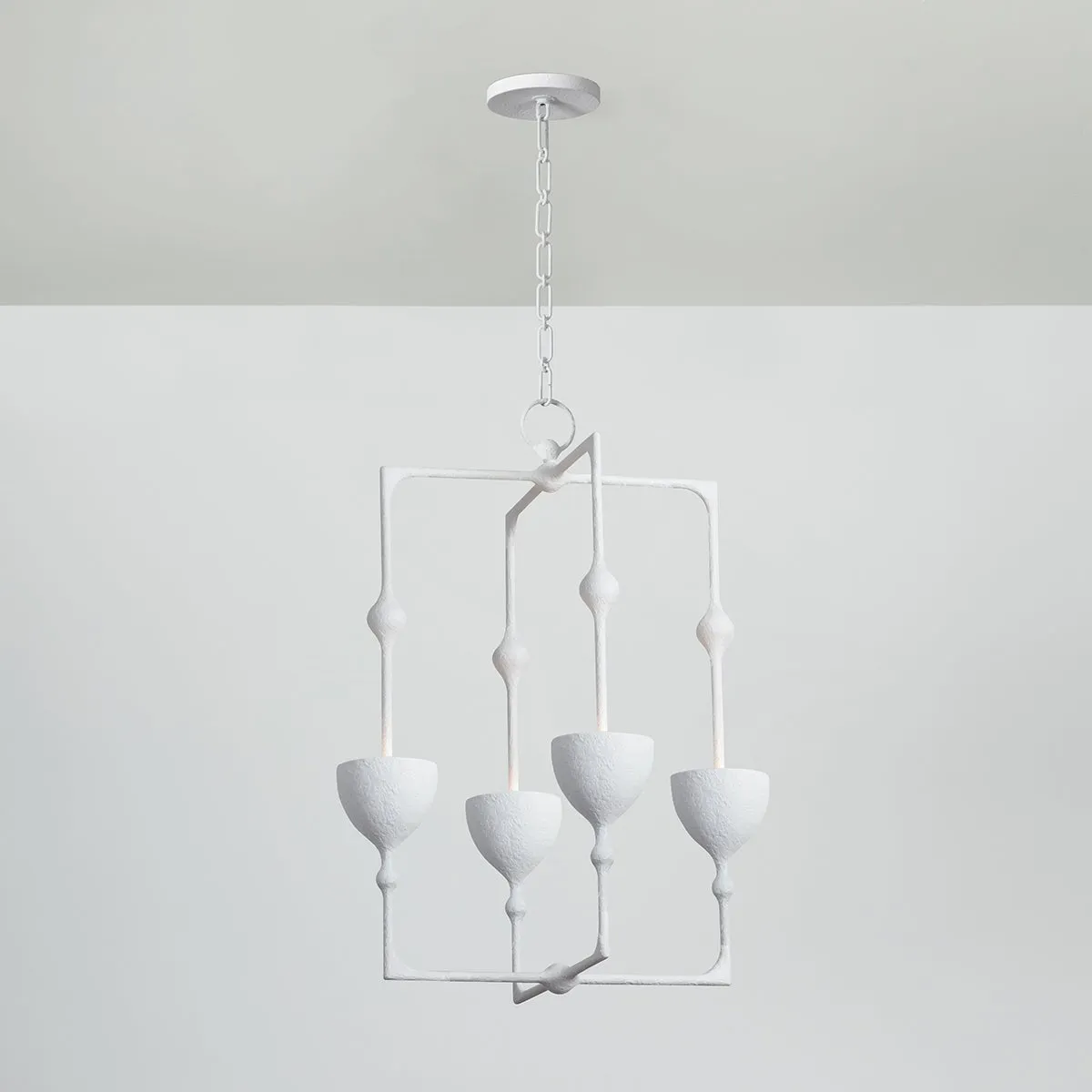 Antalya Lantern - Gesso White 4 Lights 22in