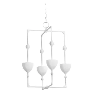 Antalya Lantern - Gesso White 4 Lights 22in