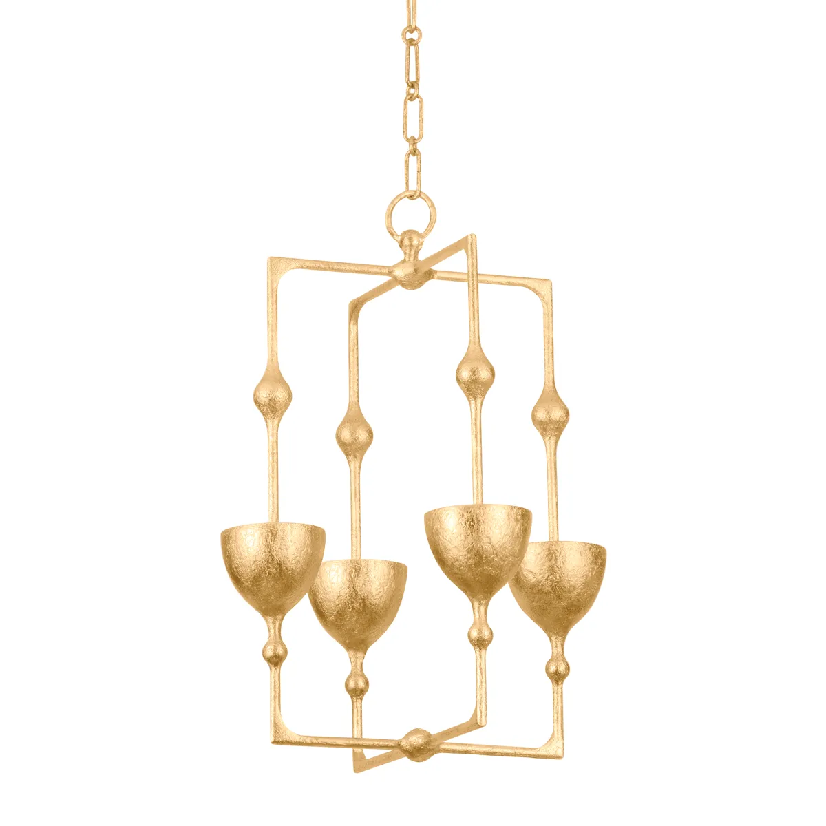 Antalya Lantern - Vintage Gold Leaf 4 Lights 15.75in