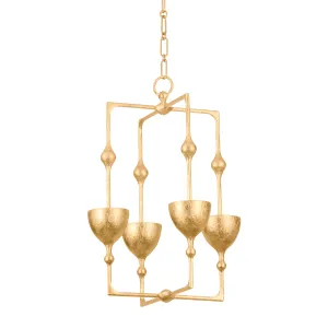 Antalya Lantern - Vintage Gold Leaf 4 Lights 15.75in