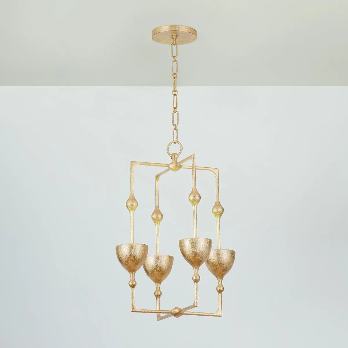 Antalya Lantern - Vintage Gold Leaf 4 Lights 15.75in