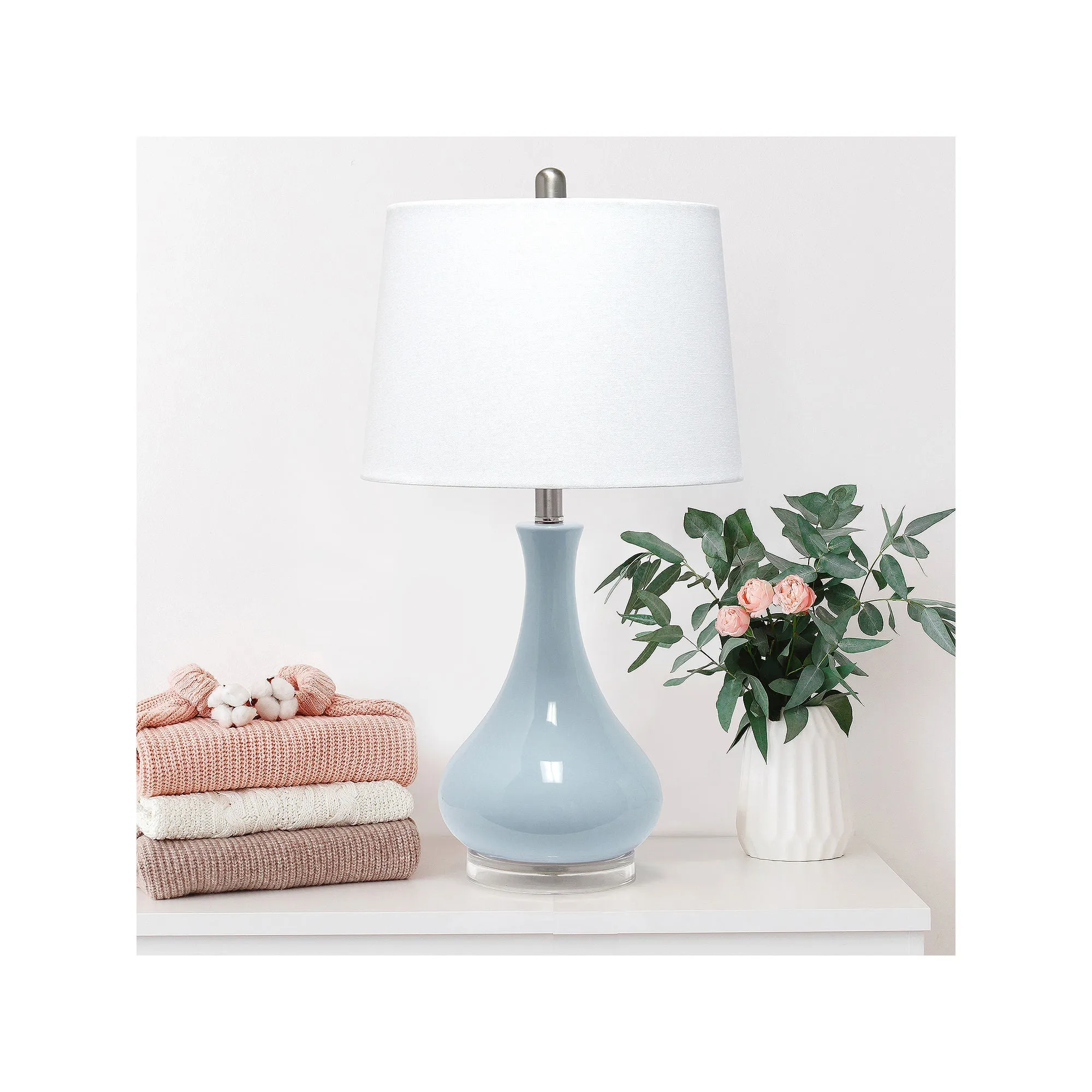 Asstd National Brand Lalia Home Droplet Ceramic Table Lamp LHT-4005-AU - LIGHT BLUE ONE SIZE