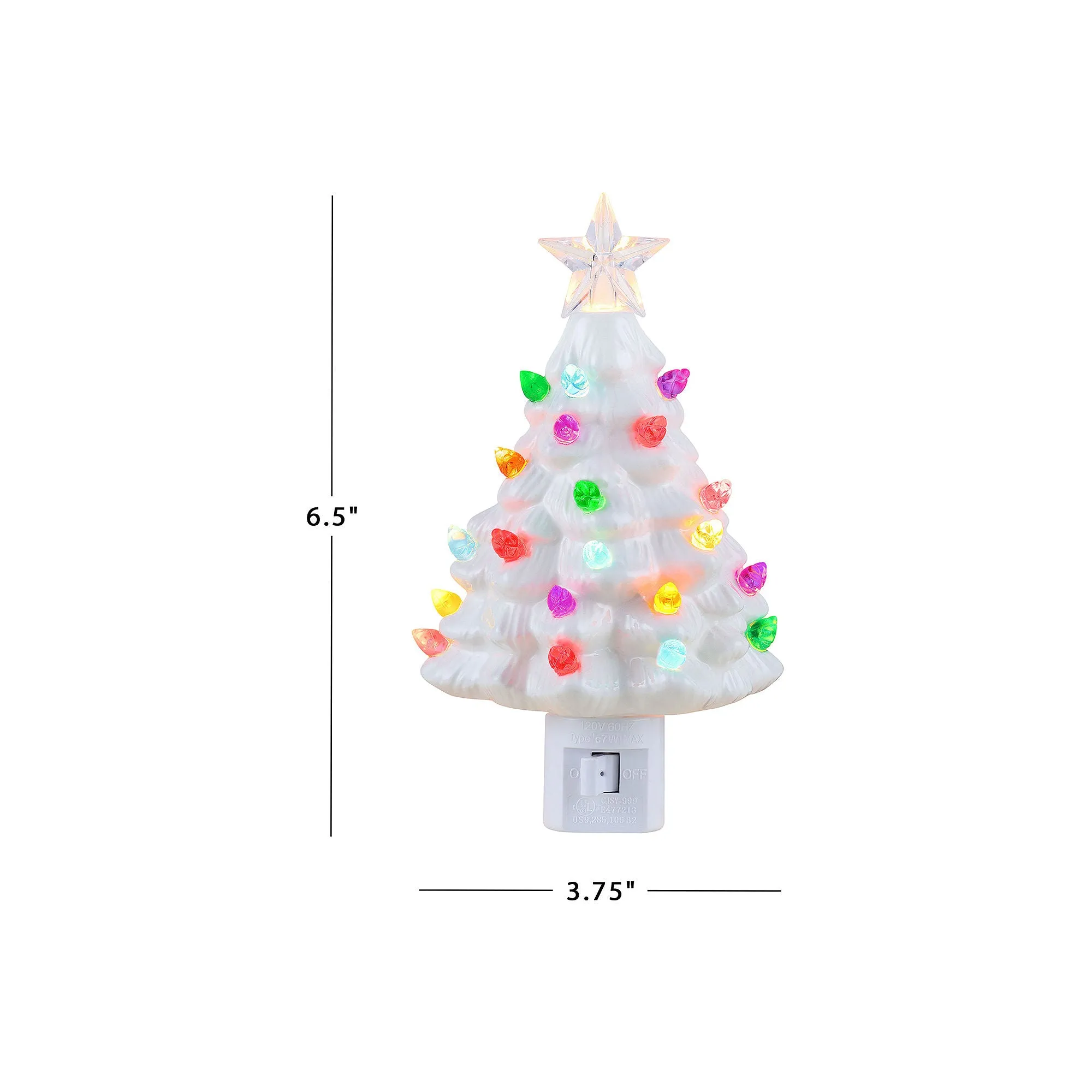 Asstd National Brand Nostalgic Christmas Tree Nightlight - WHITE ONE SIZE