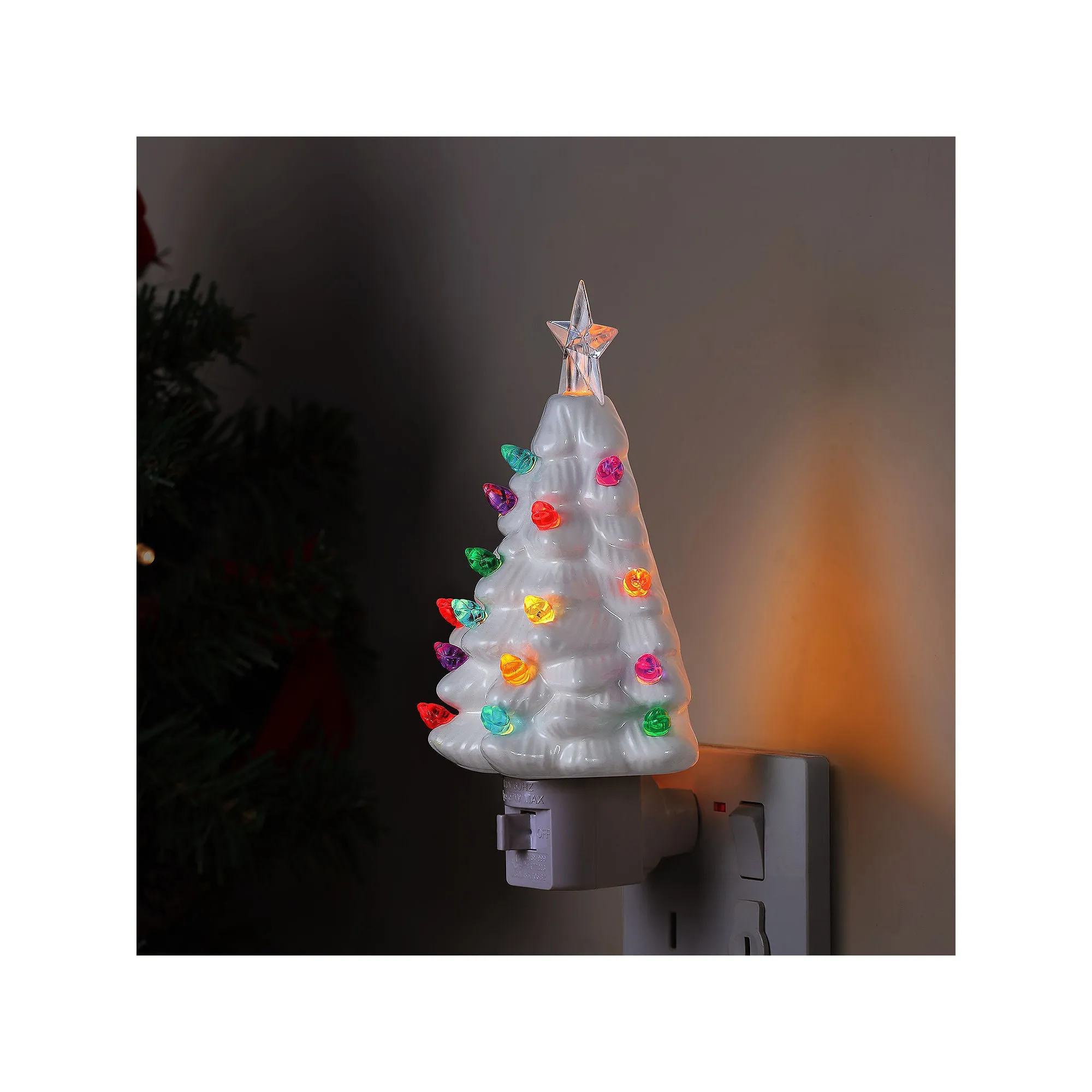 Asstd National Brand Nostalgic Christmas Tree Nightlight - WHITE ONE SIZE