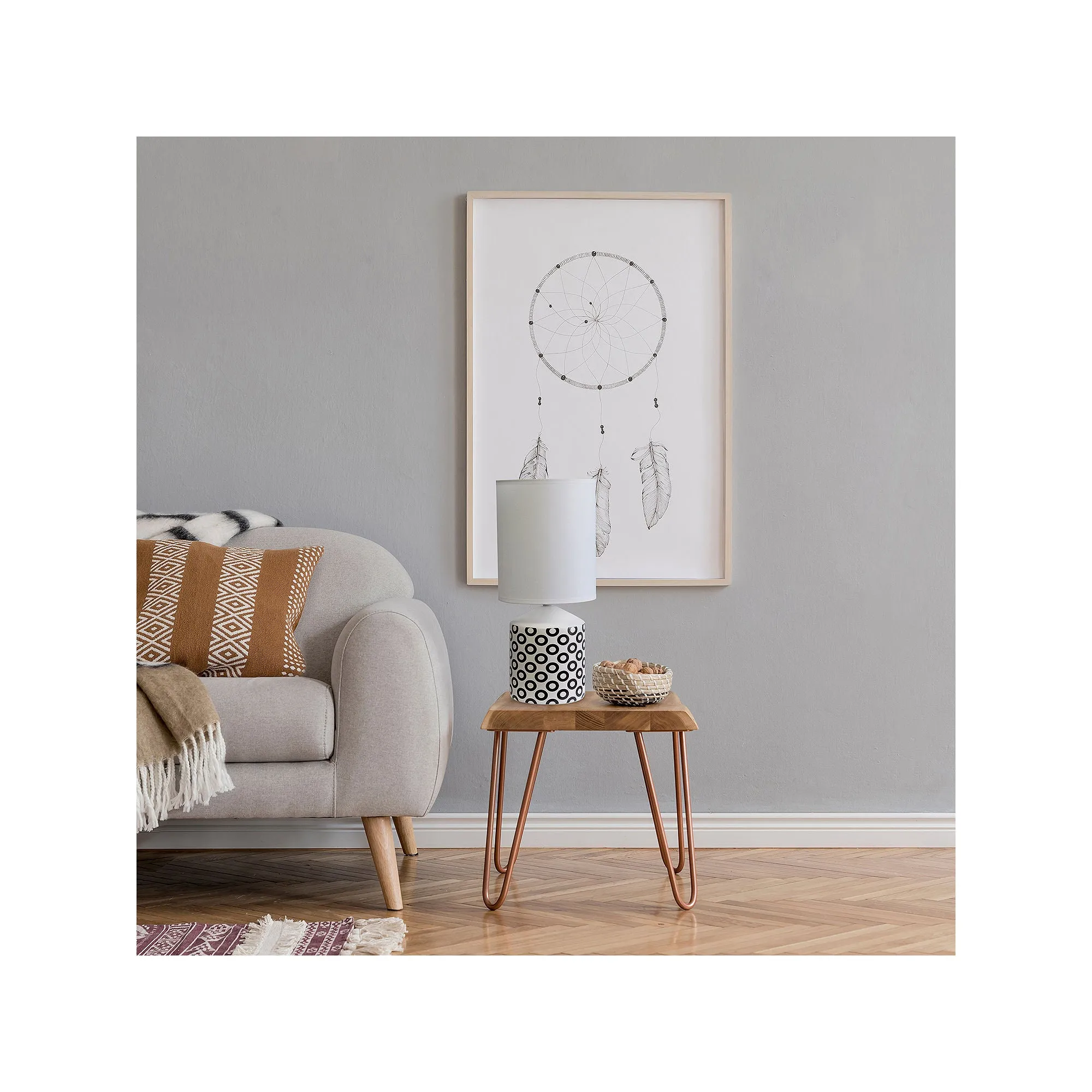 Asstd National Brand Simple Designs Fresh Prints Ceramic Table Lamp LT2077-COI - BLACK OVALS ONE SIZE