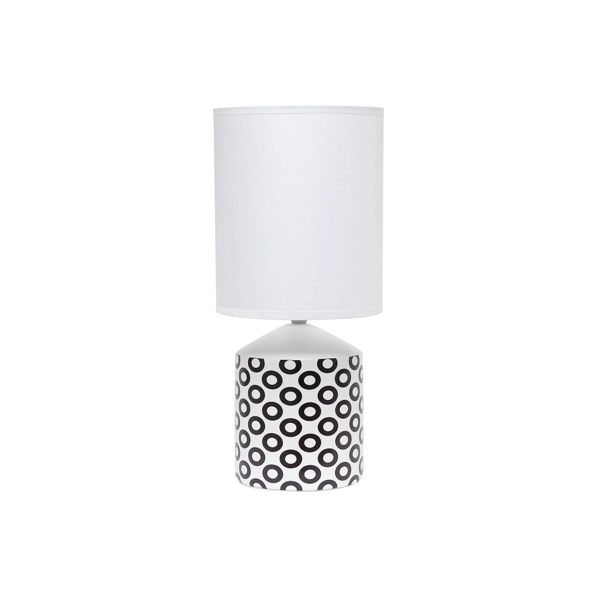 Asstd National Brand Simple Designs Fresh Prints Ceramic Table Lamp LT2077-COI - BLACK OVALS ONE SIZE