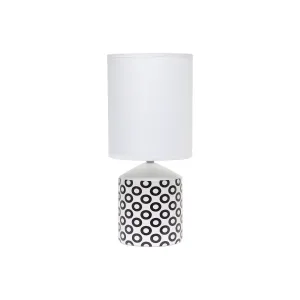 Asstd National Brand Simple Designs Fresh Prints Ceramic Table Lamp LT2077-COI - BLACK OVALS ONE SIZE