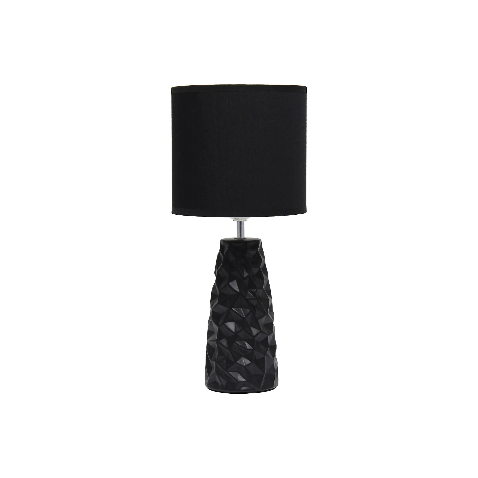 Asstd National Brand Simple Designs Sculpted Ceramic Table Lamp LT2083-BLK - BLACK ONE SIZE