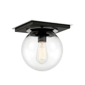 Bubble 1 Light Flush Mount - Black & Polished Nickel