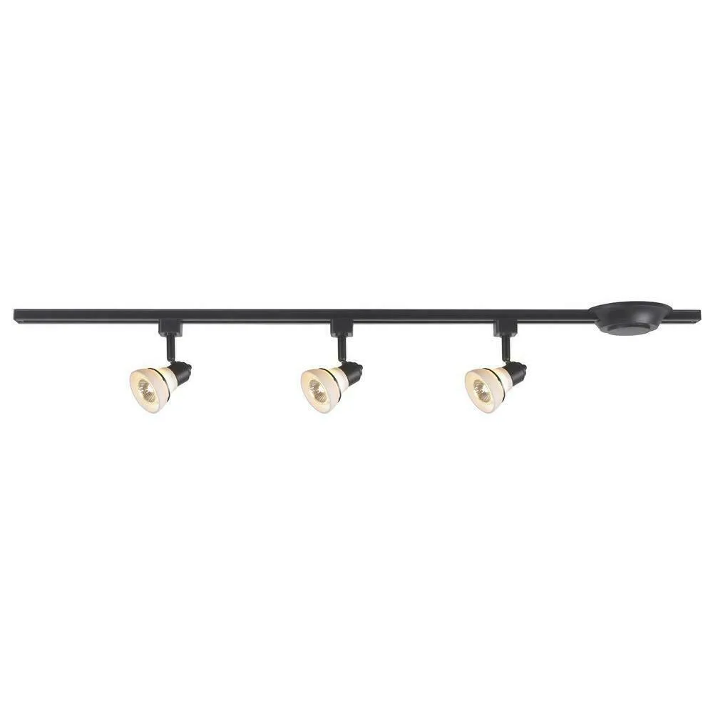 CE 38646 Three Light Linear Line Voltage Track Kit in Black Finish
