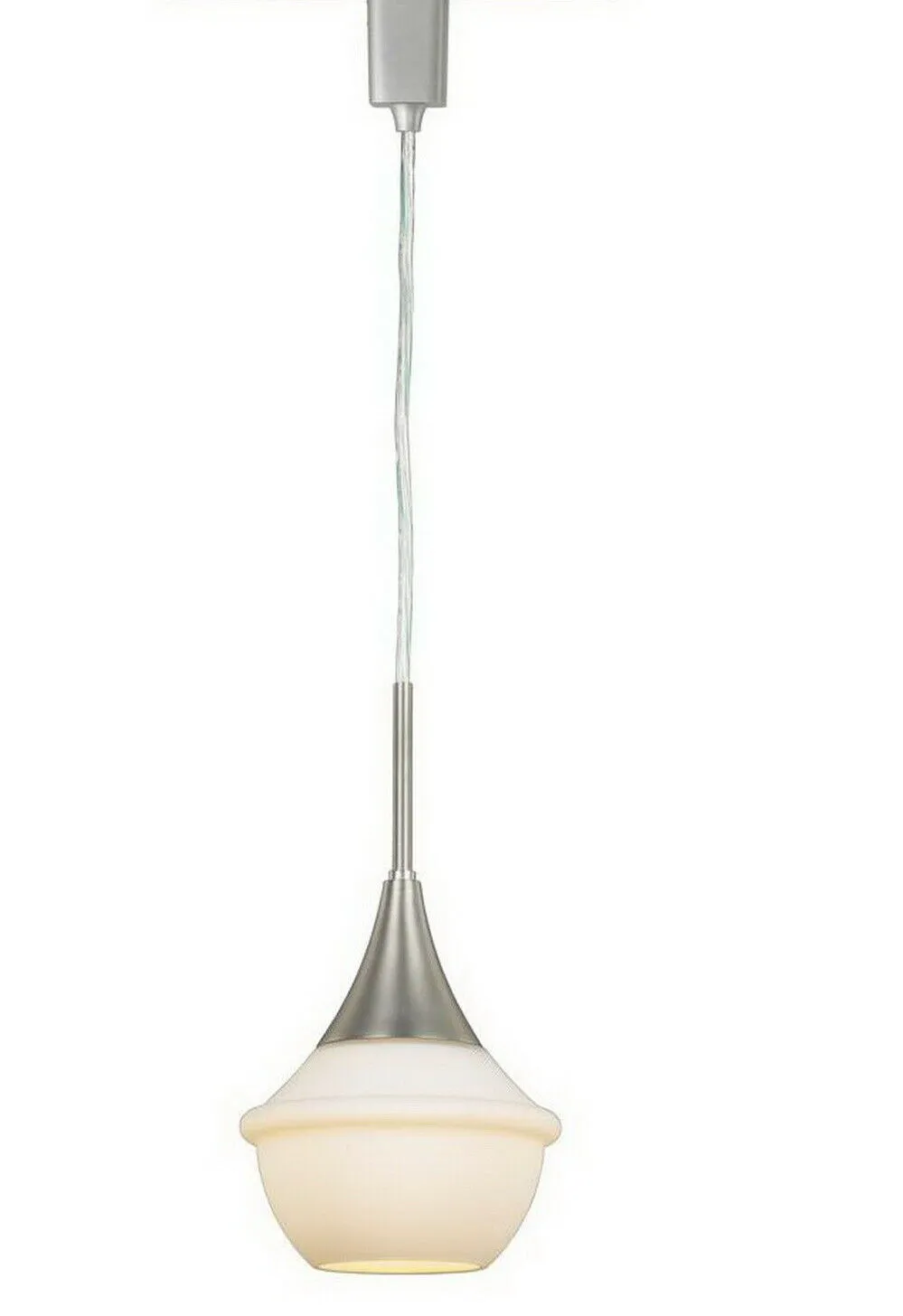 CE HD(3)38915-CAT HTR002WH-DF TC111-06 Three Light LED LED Island Pendant Light in Brushed Steel Finish and White Track