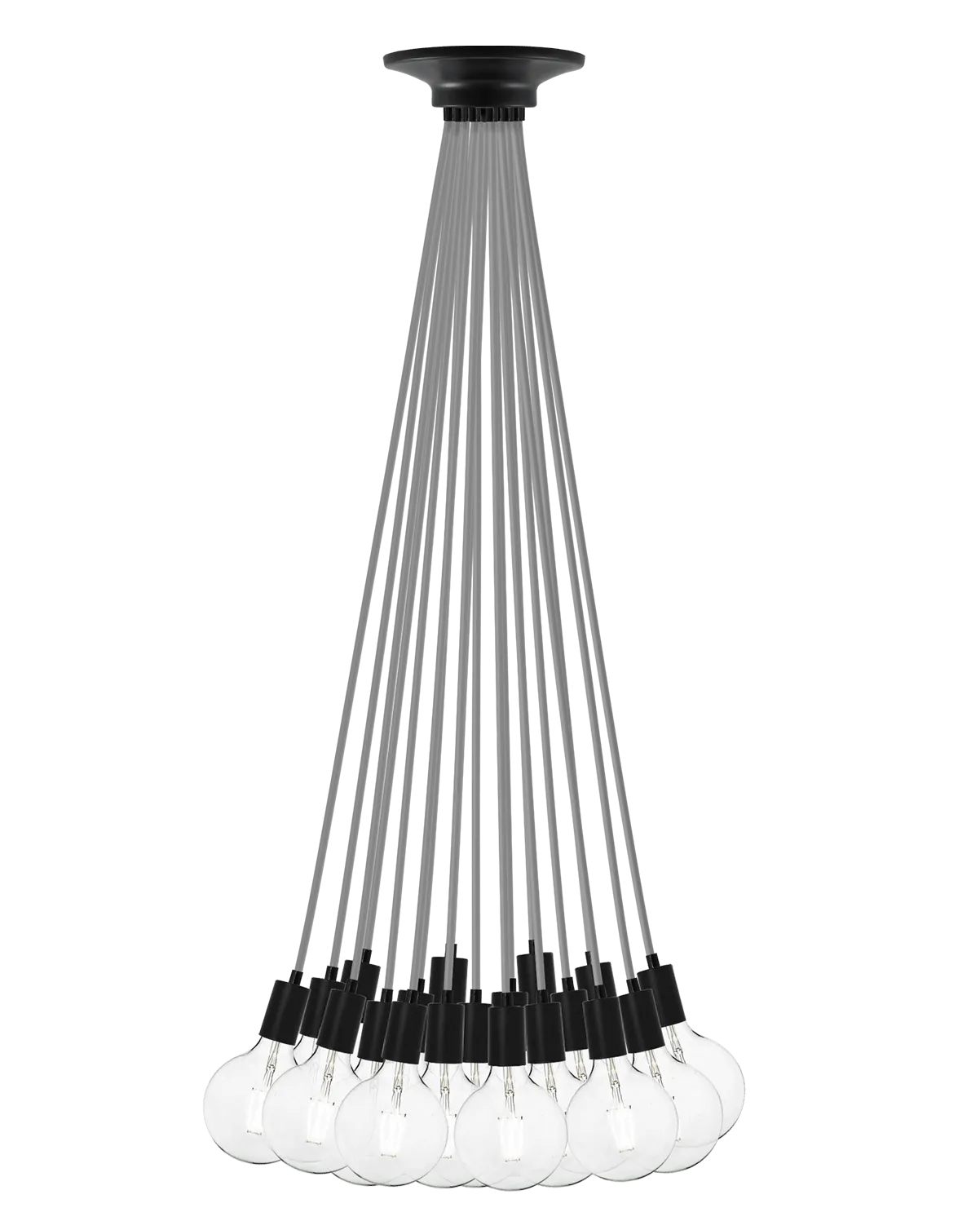 Cluster Chandelier - Even: Grey and Black