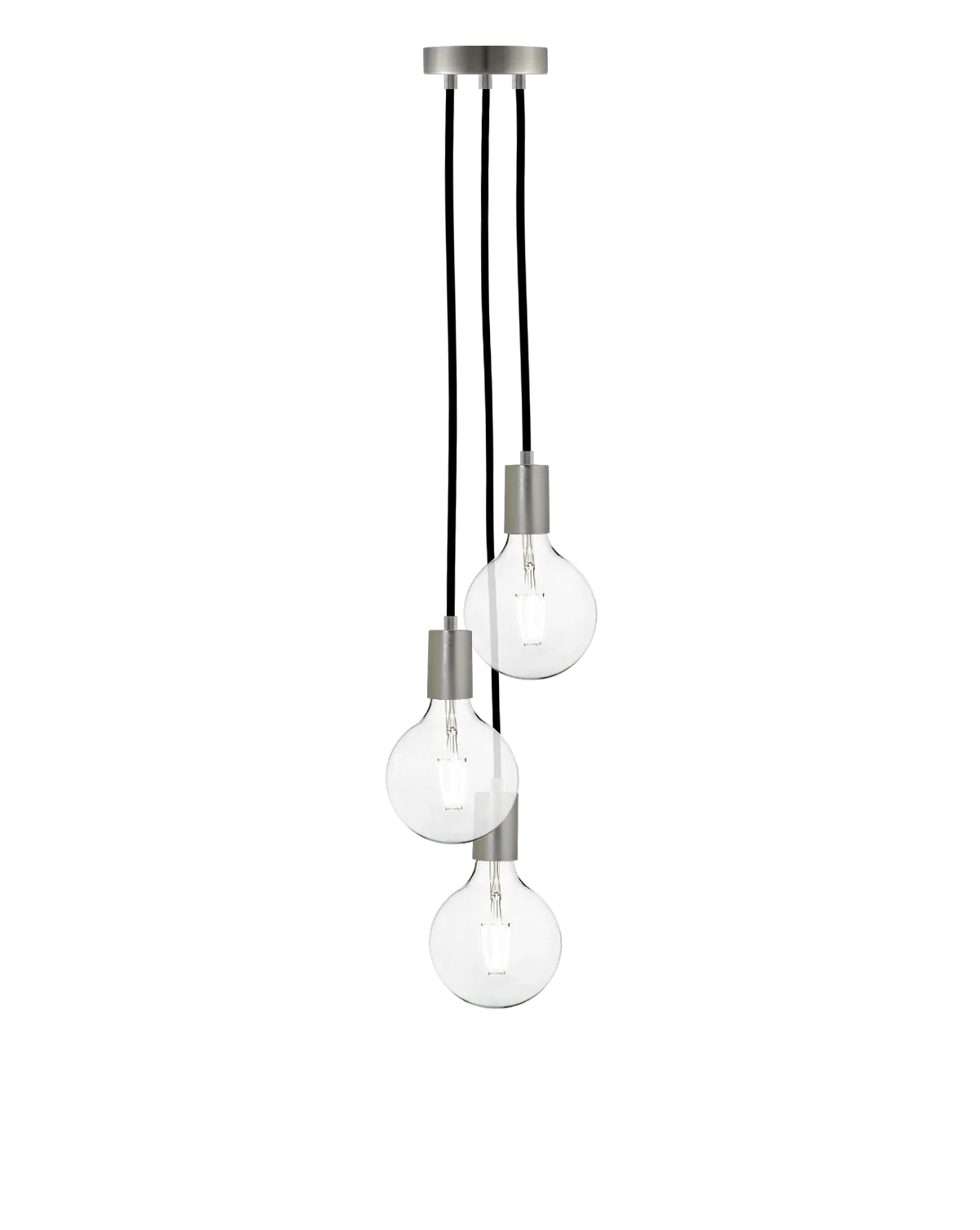 Cluster Chandelier - Staggered: Black and Nickel