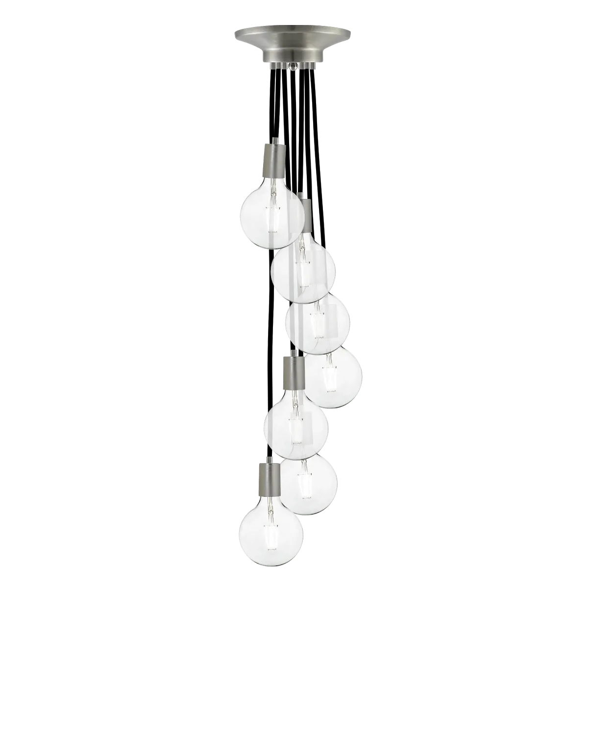 Cluster Chandelier - Staggered: Black and Nickel