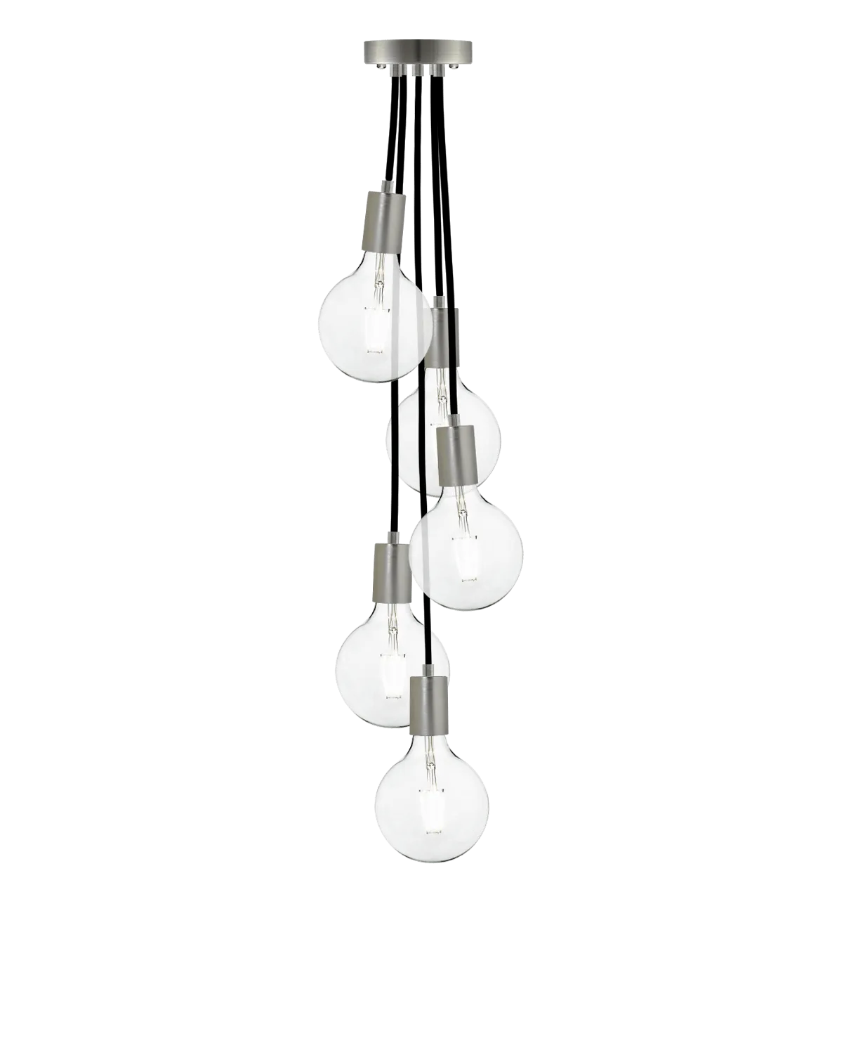 Cluster Chandelier - Staggered: Black and Nickel