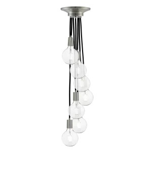 Cluster Chandelier - Staggered: Black and Nickel