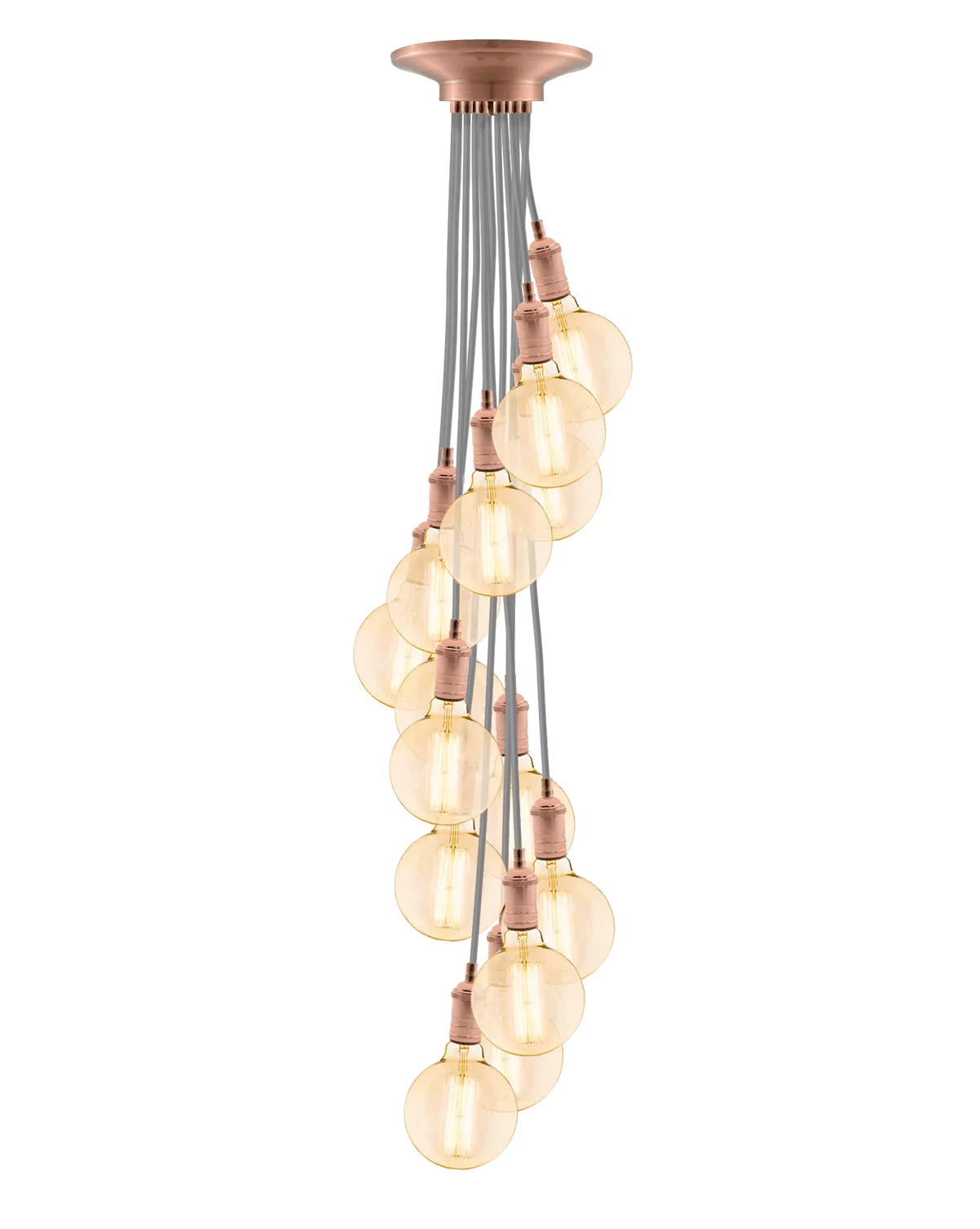 Cluster Chandelier - Staggered: Grey and Copper