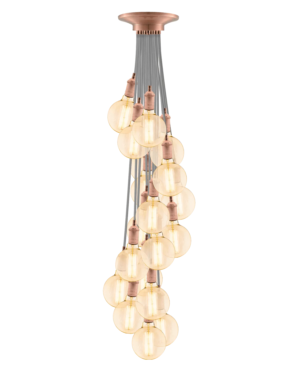 Cluster Chandelier - Staggered: Grey and Copper