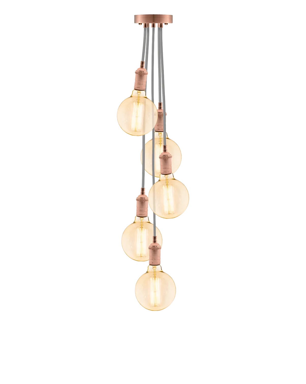 Cluster Chandelier - Staggered: Grey and Copper