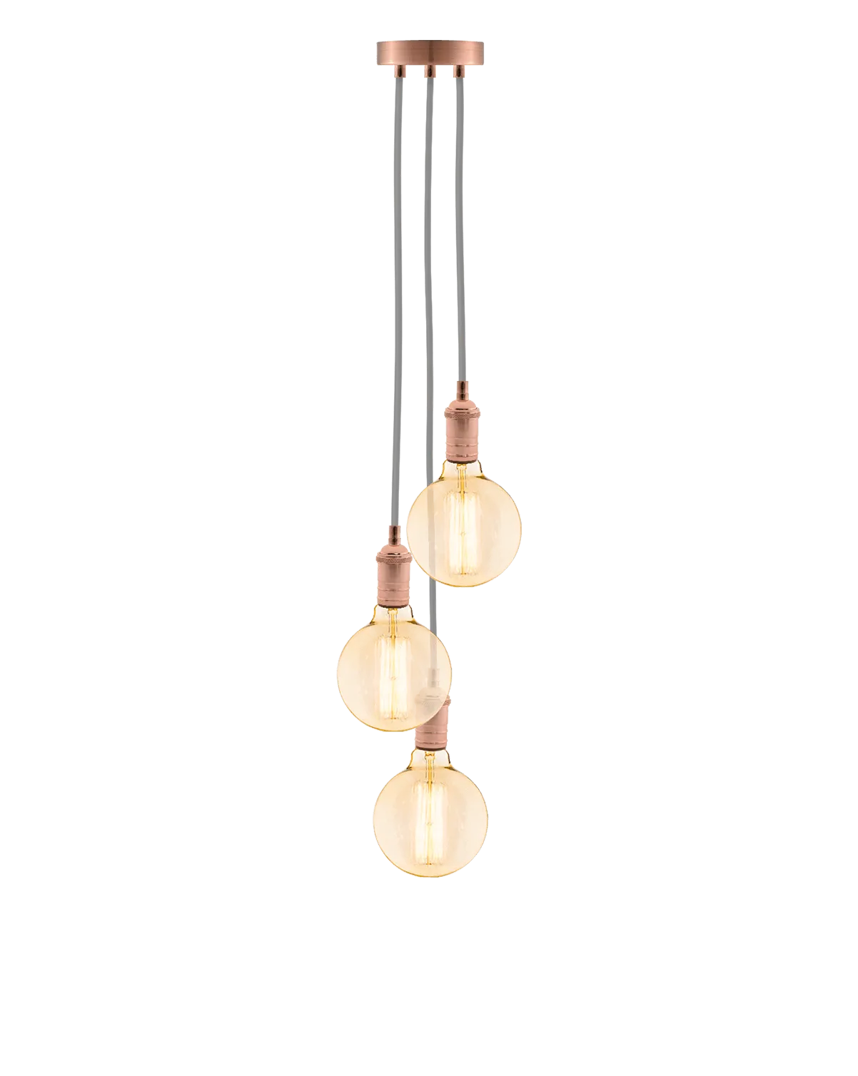 Cluster Chandelier - Staggered: Grey and Copper