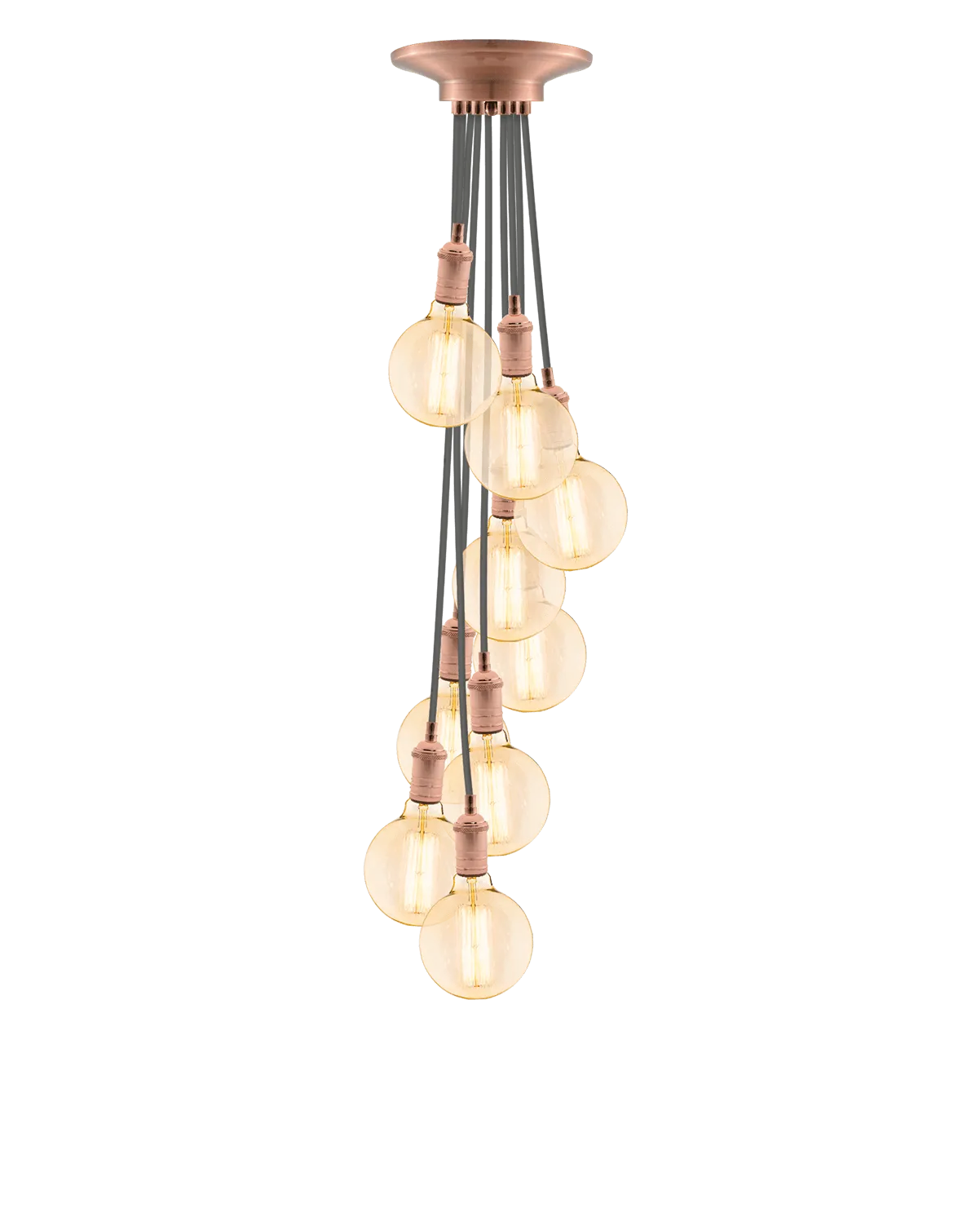 Cluster Chandelier - Staggered: Grey and Copper