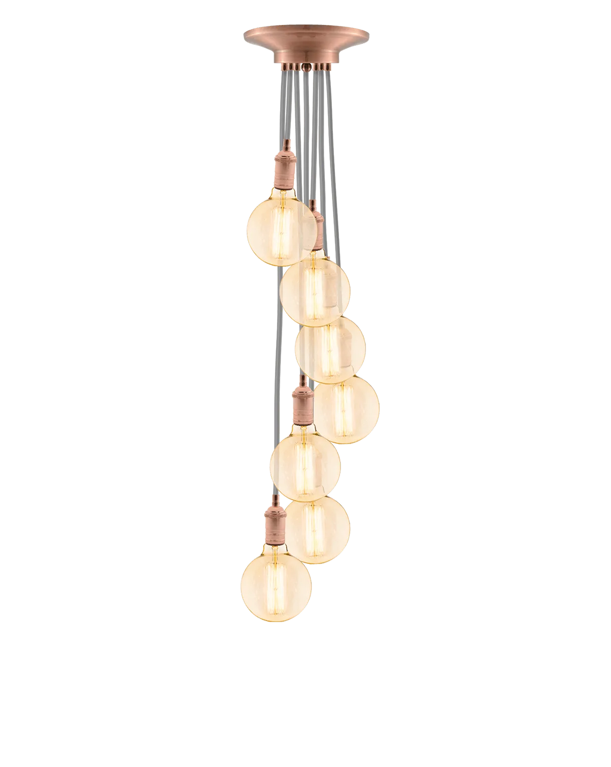 Cluster Chandelier - Staggered: Grey and Copper